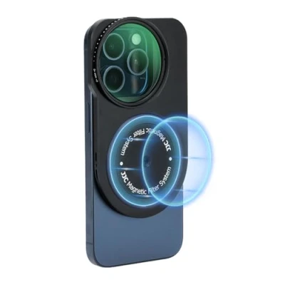 Abbildung von JJC Handy Filterhalterung für iPhone 16 Pro 15 14 13 Halterung 49mm Filter, magnetischer Filteradapter mit 1/4 20 unterstützt Magsafe Befestigung &amp; Stativhalterung