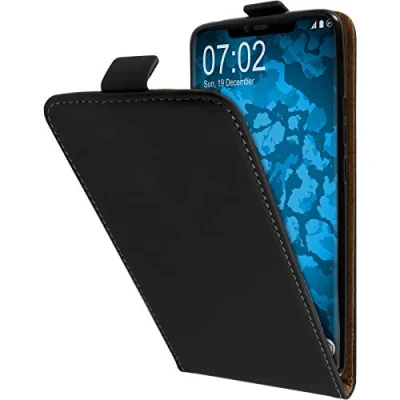 Abbildung von PhoneNatic Kunst Lederhülle kompatibel mit Huawei Mate 20 Pro Flip Case schwarz Cover