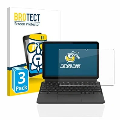 Abbildung von BROTECT Schutzglas für Lenovo IdeaPad Duet Chromebook 10.1&quot; (im Querformat) (3 Stück) Schutzfolie Panzer Folie Glas [Extrem Kratzfest 9H,