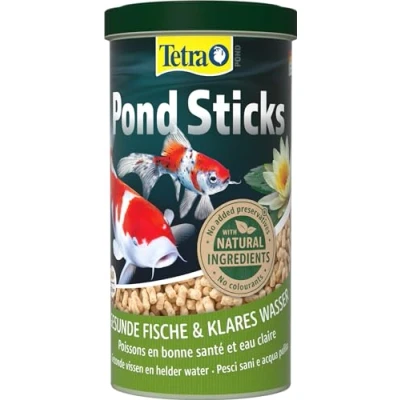 Abbildung von Tetra Pond Sticks Fischfutter für alle Teichfische, unterstützt gesunde Fische und klares Wasser im Teich, 1 L Dose
