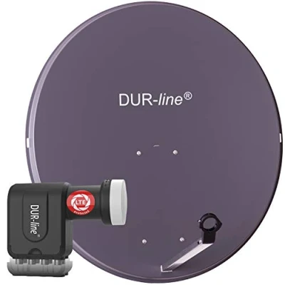 Abbildung von DUR line MDA 90 Anthrazit Digiatale 8 Teilnehmer Satellitenschüssel Komplett Anlage mit +Ultra Octo LNB [Camping, Astra 19,2, DVB S/S2, Full HD, 4K, 3D]
