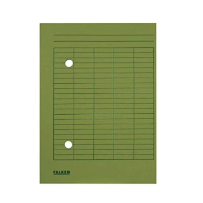 Abbildung von Original Falken 100er Pack Umlaufmappe. Made in Germany. Aus Recycling Karton für DIN A4 mit 2 seitiger Organisationsdruck grün Blauer Engel Hefter ideal Büro,Schule und mobile Organisation