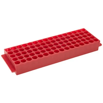 Abbildung von neoLabLine Polypropylen Top Rack mit 80 Gekennzeichneten Plätzen für Reaktionsgefäße 1,5 ml und 2,0 ml, Rot