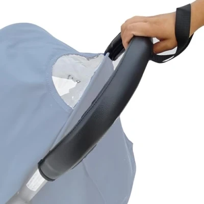 Abbildung von Brogtorl Schutzhülle aus PU Leder für Kinderwagen, Schutzbezug Zubehör Babyzen Yoyo mit Handgurten und Loch