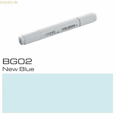 Abbildung von COPIC Classic Marker Typ BG 02, New Blue, professioneller Layoutmarker, mit einer breiten und feinen Spitze