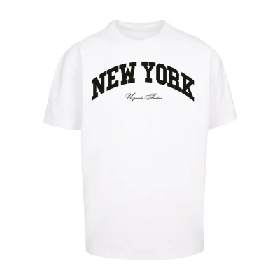 Abbildung von Upscale by Mister Tee NEW YORK College Tshirt print, Herren, Größe: Large, White