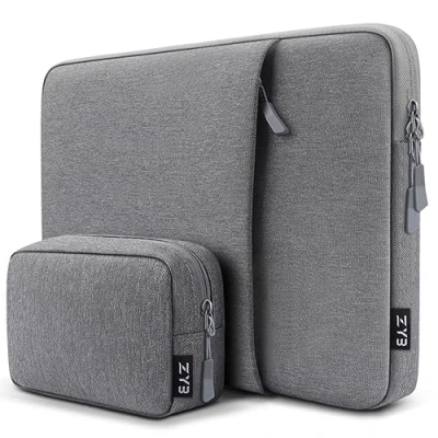 Abbildung von ZYB 13.3 Zoll Laptop Hülle,MacBook Tasche für MacBook Air 13 M3 M2 M1 2024 2023 2012,MacBook Pro 14/13 2022 2021 2012,Surface Laptop,MateBook D14,Lenovo Dell Schutzhülle Sleeve Grau