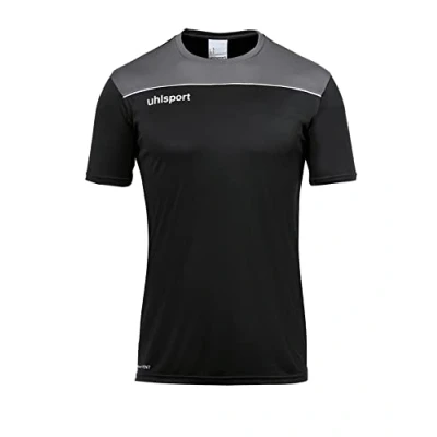 Abbildung von uhlsport Kinder Offense 23 Poly Shirt Poloshirt, Schwarz/Anthra/Limonengel, 128