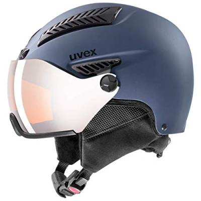 Abbildung von uvex hlmt 600 visor robuster Skihelm für Damen und Herren individuelle Größenanpassung mit Visier blue matt 53 55 cm