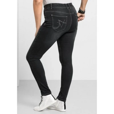 Abbildung von Sheego Jeans Skinny Fit, Damen, Größe: 56, Black denim