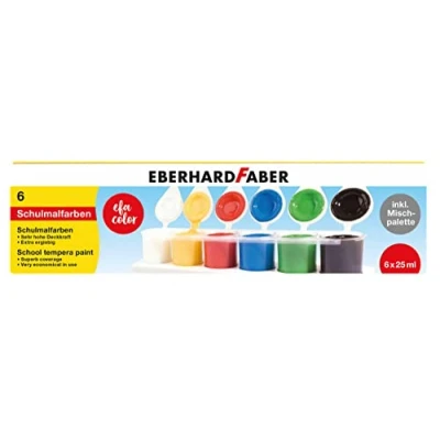 Abbildung von Eberhard Faber 575506 Schulmalfarben EFA Color, 6 Farben je 25 ml inkl. einer Mischpalette