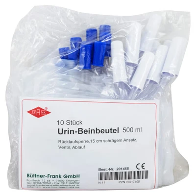 Abbildung von URIN Beinbeutel 500 ml Rückl.Sp.m.Abl.sc 10 St