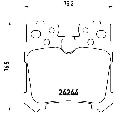 Abbildung von BREMBO P 83 076 Bremsbelagsatz für Verschleißwarnanzeiger vorbereitet ohne Zubehör LEXUS: LS IV