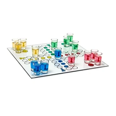 Abbildung von relaxdays Gläser Set Drinking Ludo Spiel, Glas