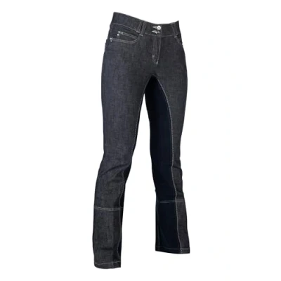Abbildung von HKM Miss Blink Reithosen Jeansblau/Dunkelblau Jodhpur 1/1 Alos Besatz6169 52 Slim