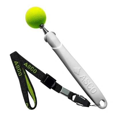 Abbildung von ASCO Target Stick mit Stretch Armband für Hunde Katzen Pferde, Clicker Training und Erziehung, Edelstahl Target, Teleskop Funktion 17 73 cm, weiß AC05TS