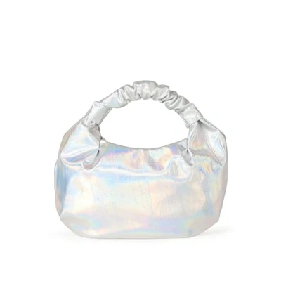 Abbildung von The Drop Damen Addison Soft Volume Tasche mit Tragegriff Oben, Silber schillernd, Einheitsgröße
