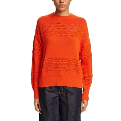 Abbildung von Esprit IM LOCH Strickpullover, Damen, Größe: Large, Bright orange
