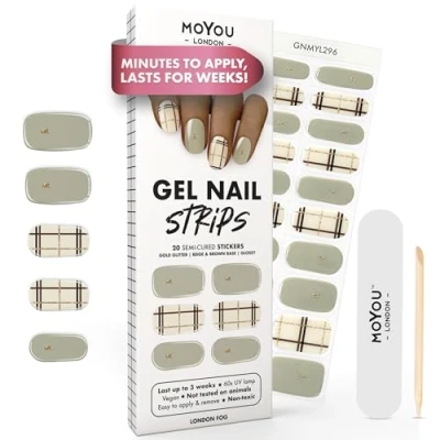 Abbildung von MOYOU London Halbgehärtete UV Gel Strips 20 Stück Nagelfolien Härtend für Maniküre in Salonqualität Fog
