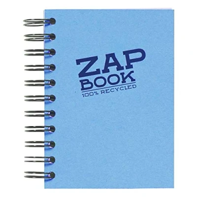 Abbildung von Clairefontaine 8359C Skizzenbuch / Zeichenheft Zap Book mit Doppelspirale, DIN A6 10,5x14,8 cm, 80 Blatt 80g 100% recyceltes Papier, ideal für Notizen oder Zeichnungen, farbig sortiert, 1 Stück