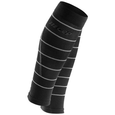 Abbildung von CEP THE RUN Compression Refelctive CALF Sleeves MADE IN Germany Beinwärmer, Herren, Größe: XL, Black