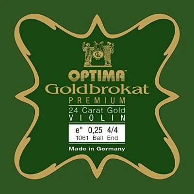 Abbildung von Optima Violin Saiten Goldbrokat Premium 24 Karat Gold 4/4 E 0,25 K leicht