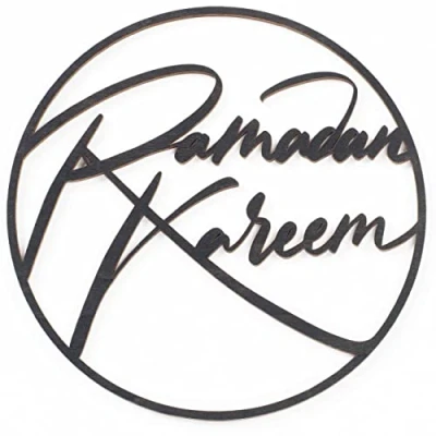 Abbildung von PAPIERDRACHEN Wanddekoobjekt Ramadan Holzring schwarz Dekoration