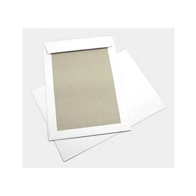 Abbildung von Netuno 100x weiße Versandtaschen DIN B4 mit Papprückwand aus Graupappe 250 x 353 mm 400g Karton Umschläge Papprücken Papprückwandtaschen groß weiß ohne Sichtfenster
