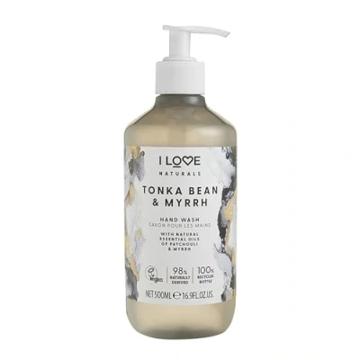 Abbildung von I Love Naturals Tonka Bean &amp; Myrrh Hand Wash, Natural Oils Of Patchouli Myrrh, Gently Removes Impurities, Refreshing Cleansing Formula, 100% Recycled Bottle Vegan Friendly 500ml