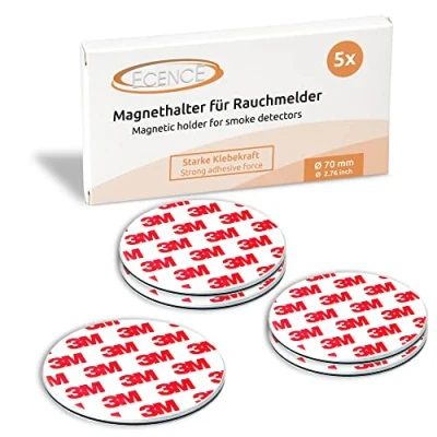 Abbildung von ECENCE Magnethalter 5x Magnethalterung 70mm für Rauchmelder (5 St)