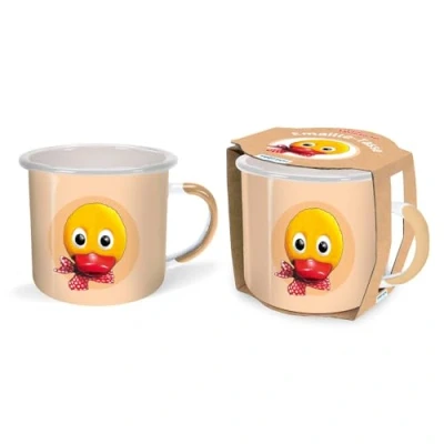 Abbildung von Trötsch Unser Sandmännchen Emailletasse Schnatterinchen: Kaffeetasse Teetasse Geschenkidee Geschenk Tasse Emaillebeche