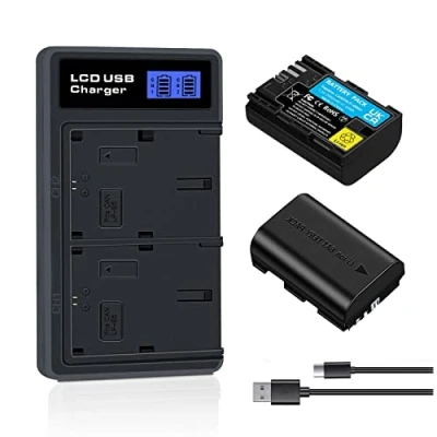 Abbildung von OYOMBA 21.24Wh LP E6NH/LP E6N/LP E6 Akku mit Dual USB Ladegerät Kompatibel für Canon EOS R R5 R6 90D 60D 70D 80D 5D II III IV 5Ds, 6D 7D Mark Kameras