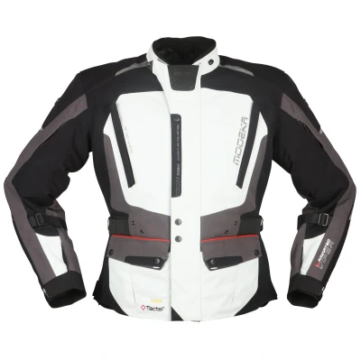 Abbildung von Modeka Viper LT Motorrad Textiljacke Hellgrau/Dunkelgrau/Schwarz 6XL
