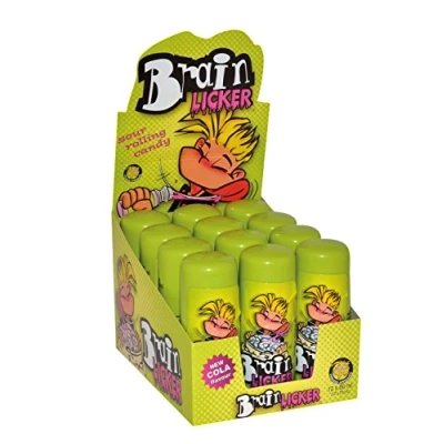 Abbildung von Freekee Brain Licker 12 Zungenroller Roll on mit saurem Flüssigbonbon Fruchtgeschmack Tray Packungen (12 x 60ml)