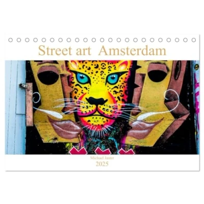 Abbildung von Street art Amsterdam Michael Jaster (Tischkalender 2025 DIN A5 quer), CALVENDO Monatskalender