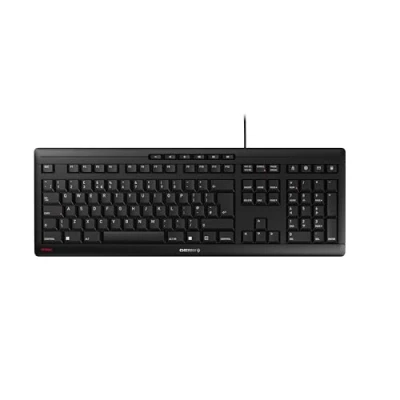 Abbildung von CHERRY STREAM KEYBOARD, Kabelgebundene Tastatur, UK Layout (QWERTY), Flüsterleiser Tastenanschlag, Einzigartiges Tippgefühl, Flaches Design, Schwarz