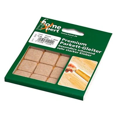 Abbildung von homeXpert 16er Set Parkettgleiter PREMIUM, Filzgleiter, Möbelgleiter, Stuhlbeingleiter, stark selbstklebend, 20 x mm, hellbraun