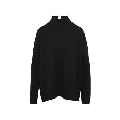 Abbildung von comma casual identity Geschlitztem Rollkragen Strickpullover, Damen, Größe: Small, Schwarz