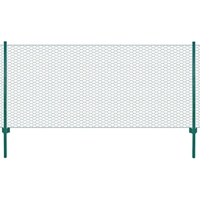 Abbildung von vidaXL Gartenzaun Maschendrahtzaun mit Pfosten Stahl 25 x 0,5 m Grün, (1 St)