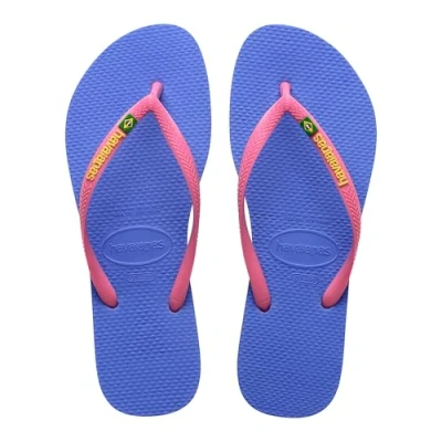 Abbildung von Havaianas Slim Brasil Logo, Bequeme, Robuste und Leichte Badelatschen für Frauen, Hommage an Brasilien, Flagge auf Riemen Sohlen