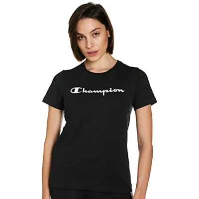 Abbildung von Champion Damen T Shirt Legacy Classic Logo S/S, Schwarz, M