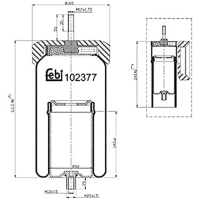 Abbildung von FEBI BILSTEIN 102377 Federbalg, Luftfederung VOLVO: FH, FMX