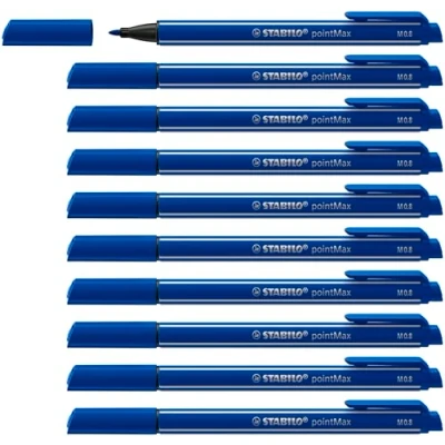 Abbildung von Filzschreiber STABILO pointMax 10er Pack ultramarinblau