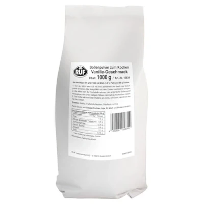 Abbildung von RUF Vanillesoße zum Kochen Großpackung, Dessertsoße Vanille zu Süßspeise, Waffel, Wackelpudding und Schoko Kuchen, 1x1000g