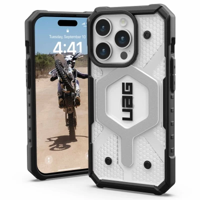 Abbildung von Apple iPhone 15 Pro Hülle MagSafe Kunststoff UAG Hard Case/Backcover Handyhülle Transparent Shockproof/Stoßfest