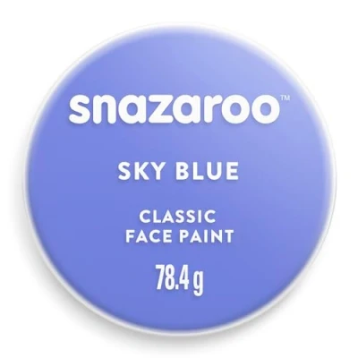 Abbildung von Snazaroo 1175355 Kinderschminke, hautfreundliche hypoallergene Gesichtschminke auf Wasserbasis, wasservermalbar, parabenfrei, 75ml Topf Himmelblau