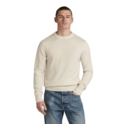 Abbildung von G Star Premium CORE RN Strickpullover, Herren, Größe: XL, Eggnog