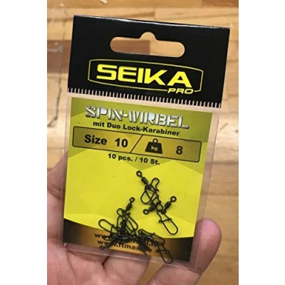 Abbildung von Fishing Tackle Max Schnurverbinder FTM Seika Pro Spin Wirbel mit Duo Lock Karabiner 10 Angelwirbel, (1 St)