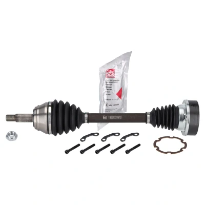 Abbildung von FEBI BILSTEIN 193602 Antriebswelle Vorderachse links mit Mutter VOLKSWAGEN: GOLF 2, 1 Cabriolet, Scirocco II, SEAT: Ibiza 2