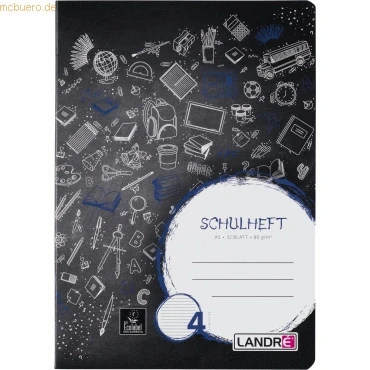 Abbildung von 10 x Landre Schulheft A5 32 Blatt 80 g/qm Lineatur 4 (liniert)